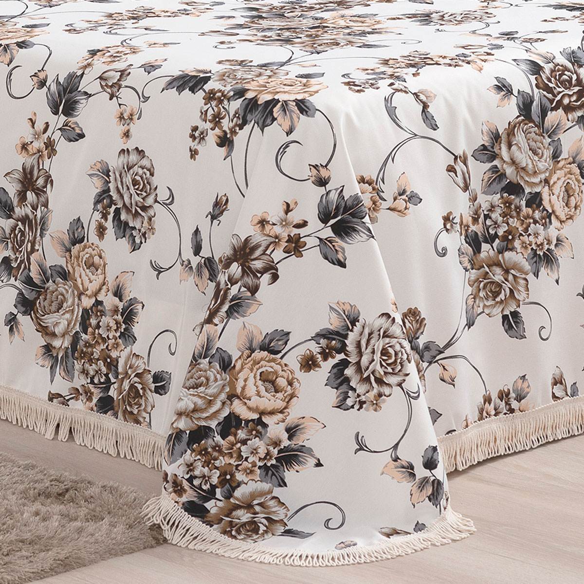 Cobre Leito King Mariah Floral Tabaco 3 Peças 