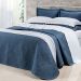 Cobre Leito King Size 400 Fios Egípcio 100% Algodão Azul + Jogo de Cama - 7 Peças