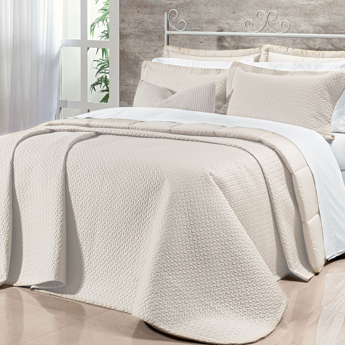 Cobre Leito King Size 400 Fios Egípcio 100% Algodão Palha + Jogo de Cama - 7 Peças
