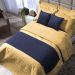 Cobre Leito King Size Amarelo 100% Algodão + Jogo de Lençol King 100% Algodão 200 Fios - 7 Peças