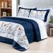 Cobre Leito King Size Azul Marinho Micropercal 200 Fios 3 Peças