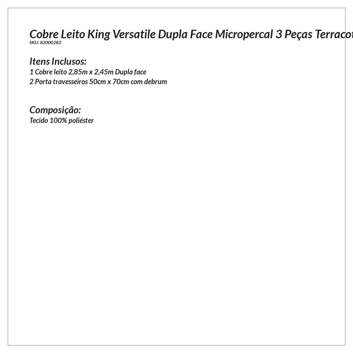 Cobre Leito King Size Marrom Dupla Face Matelado 3 peças