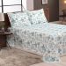 Cobre Leito Mariah King Floral Azul 3 Peças 