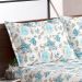 Cobre Leito Mariah King Floral Azul 3 Peças 