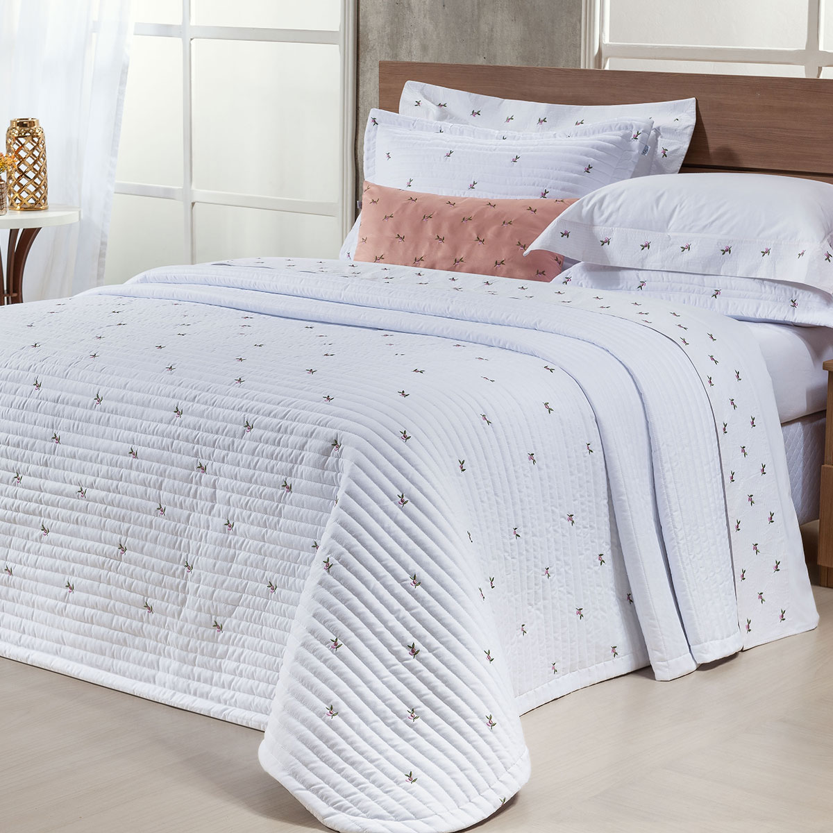Cobre Leito Premium Super King Branco Micro Percal Peletizado 400 Fios 3 Peças
