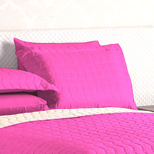 Cobre Leito Queen Dupla Face Pink e Palha Liso Matelado Clássico 3 Peças