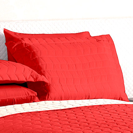 Cobre Leito Queen Dupla Face Vermelho e Palha Liso Matelado Clássico 3 Peças