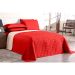 Cobre Leito Queen Dupla Face Vermelho e Palha Liso Matelado Clássico 3 Peças