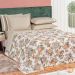 Cobre Leito Queen Floral Estampada 3 Peças com 2 Porta Travesseiros