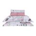 Cobre Leito Queen Passarinho Estampado 200 Fios 100% Algodão + Jogo de Cama - 7 Peças
