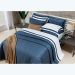 Cobre Leito Queen Size Azul 400 Fios Egípcio 100% Algodão 3 Peças 2,60m x 2,40m com Porta Travesseiro