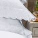 Cobre Leito Queen Size Branco 400 Fios Egípcio 100% Algodão + Jogo de Cama - 7 Peças