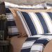 Cobre Leito Queen Size Estampado Listrado Azul 3 Peças 100% Algodão 200 Fios
