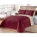Cobre Leito Queen Size Vinho Clássico Matelado 3 Peças Dupla Face