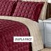 Cobre Leito Queen Size Vinho Clássico Matelado 3 Peças Dupla Face