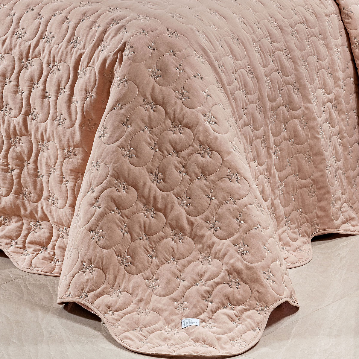 Cobre Leito Salmão Queen Size 200 Fios 100% Algodão 3 Peças 2,60m x 2,40m