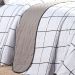 Cobre Leito Solteiro Estampado Grid Branco 2 Peças 100% Algodão 200 Fios