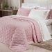 Cobre Leito Super King Rosa 200 Fios 100% Algodão + Jogo de Cama - 7 Peças