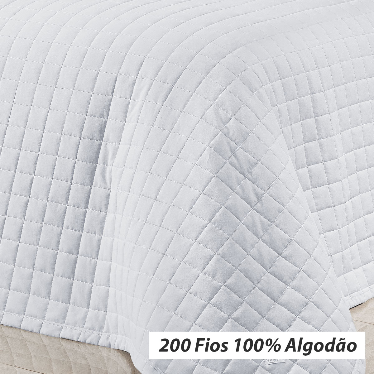 Cobre Leito Tamanho Super King Branco 200 Fios 100% Algodão 3 Peças 3,15m x 2,70m