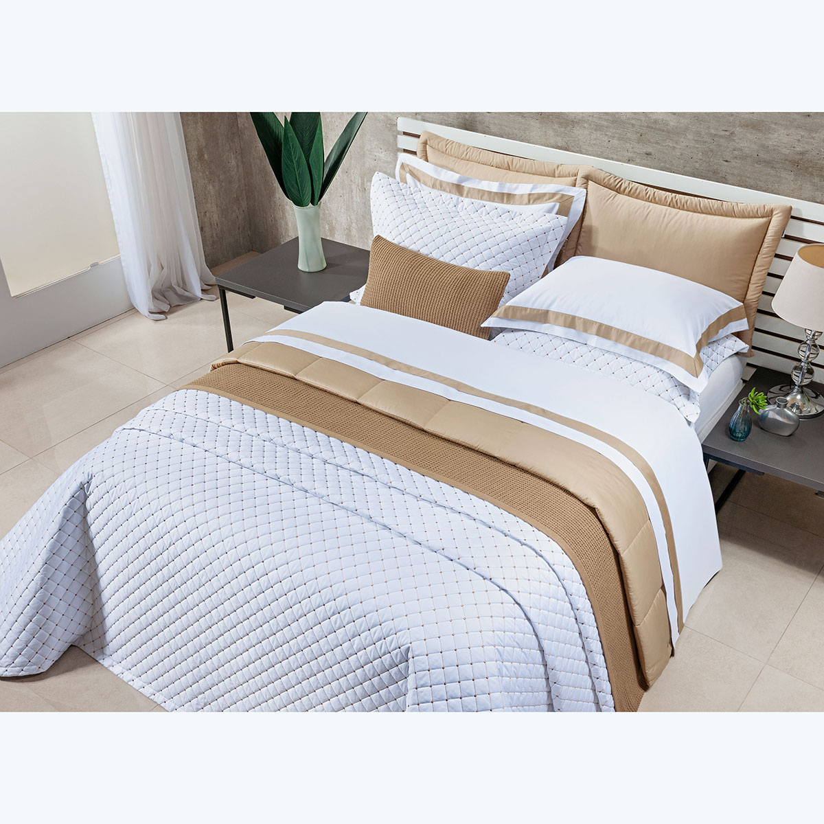 Cobre Leito Tamanho Super King Branco 400 Fios Egípcio 100% Algodão 3 Peças