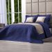 Colcha Azul Marinho 100% Algodão Queen Size 200 Fios 3 Peças Matelada