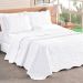 Colcha Branca King Bouti Dupla Face Matelada Ultrassônico + Jogo de Cama Ponto Palito - 7 Peças