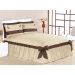 Colcha Cáqui Casal 3 Peças 2,60m x 2,40m com Laço Decorativo