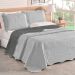 Colcha Cinza King Bouti Dupla Face Matelada Ultrassônico 3 Peças
