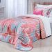 Colcha Infantil Menina Rosa 200 Fios Micro Percal 3 Peças 2,50m x 1,90m com Porta Travesseiro