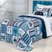 Colcha Infantil Menino Azul 200 Fios Micro Percal 3 Peças 2,50m x 1,90m