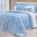 Colcha King Size Azul 100% Algodão 200 Fios 7 Peças 2,80m x 2,70m