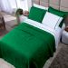 Colcha King Size Verde Dupla Face Matelado 3 peças com Porta Travesseiros