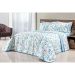 Colcha Menina Solteiro Floral Azul 200 Fios 100% Algodão + Jogo de Cama - 5 Peças