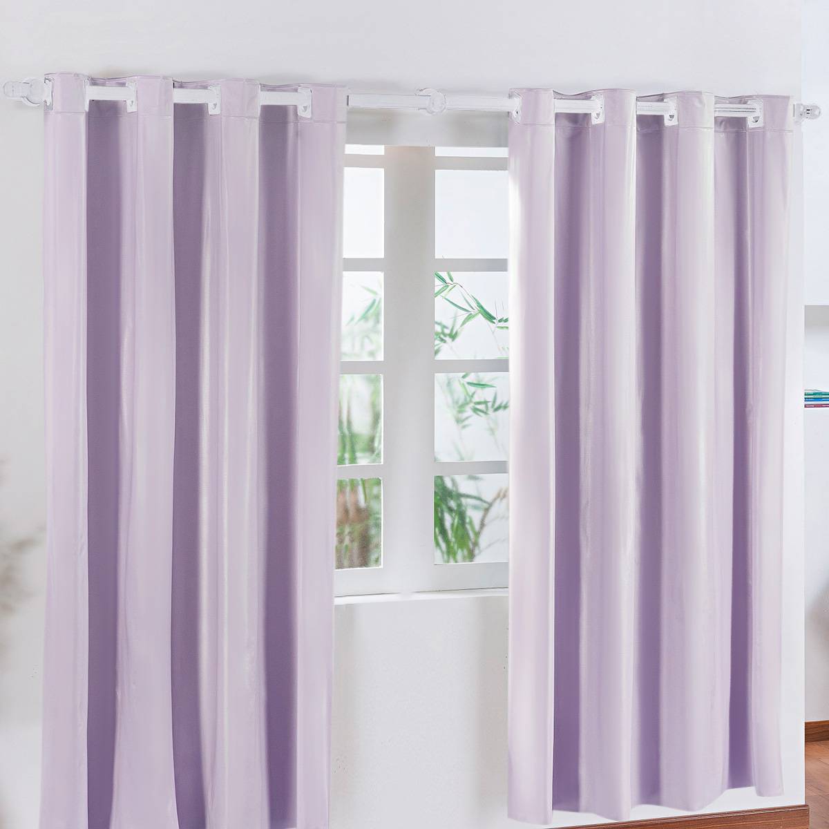 Cortina Blackout Corta Luz 2m x 2,80m Lilás com 16 ilhós para Varão Simples de 2 metros