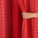 Cortina Blackout com Voal Xadrez 2,80m x 1,60m Vermelho ideal para Varão Simples de 2 Metros