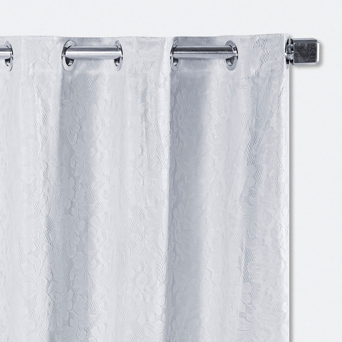 Cortina Blackout com Voil de Renda 2,80m x 2,30m Branco ideal para Varão simples de 2 metros