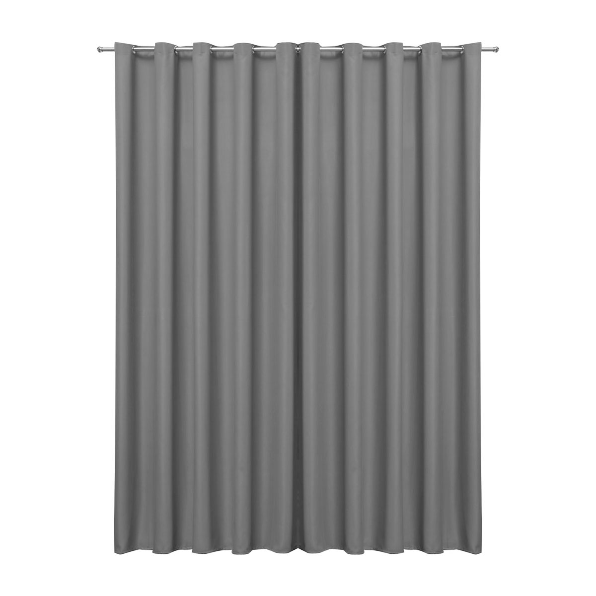 Cortina Blackout de Tecido Cinza 3,00m x 2,70m 95% de Corta Luz - Ideal para Varão Simples de 2 Metros