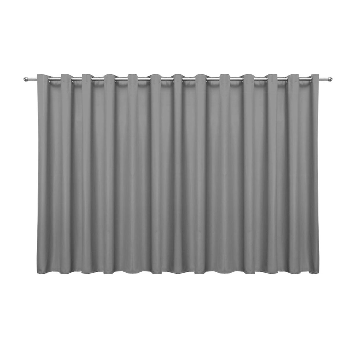Cortina Blackout de Tecido Cinza 6,00m x 2,70m 95% de Corta Luz - Ideal para Varão Simples de 4 Metros