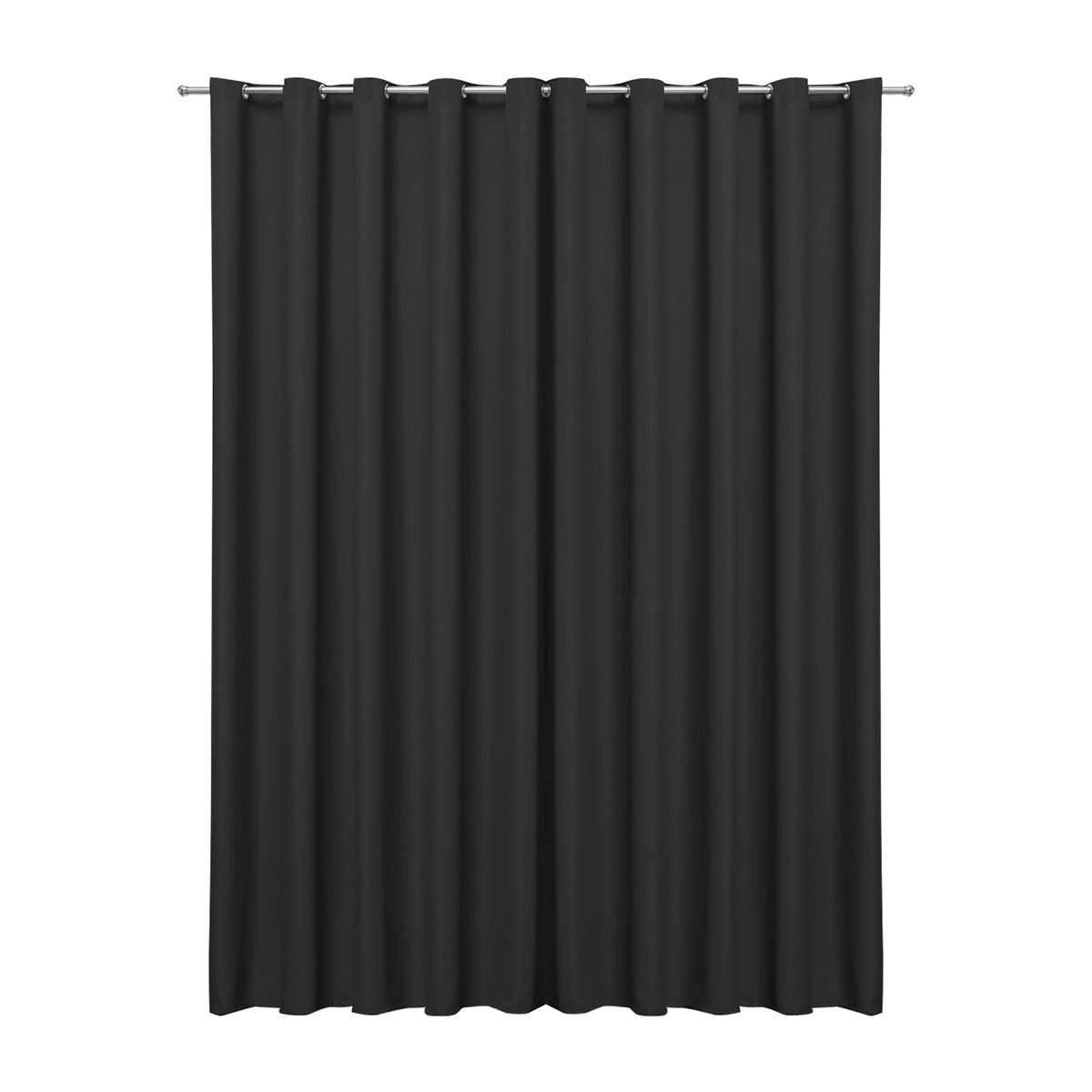 Cortina Blackout em Tecido Preta 3,00m x 2,70m 75% de Corta Luz - Ideal para Varão Simples de 2 Metros
