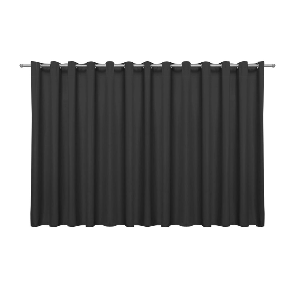 Cortina Blackout em Tecido Preta 5,00m x 2,70m 75% de Corta Luz - Ideal para Varão Simples de 4 Metros