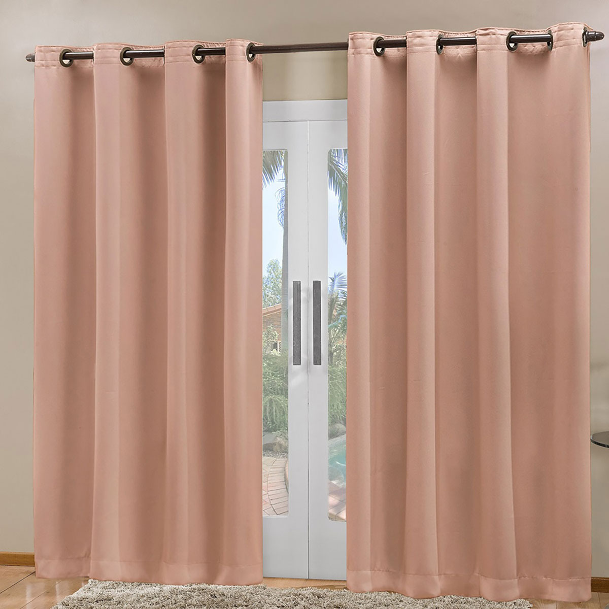 Cortina Blecaute Tecido Avelã 2,70m x 2,30m Corta Luz 80% ideal para Varão Simples de 2 metros