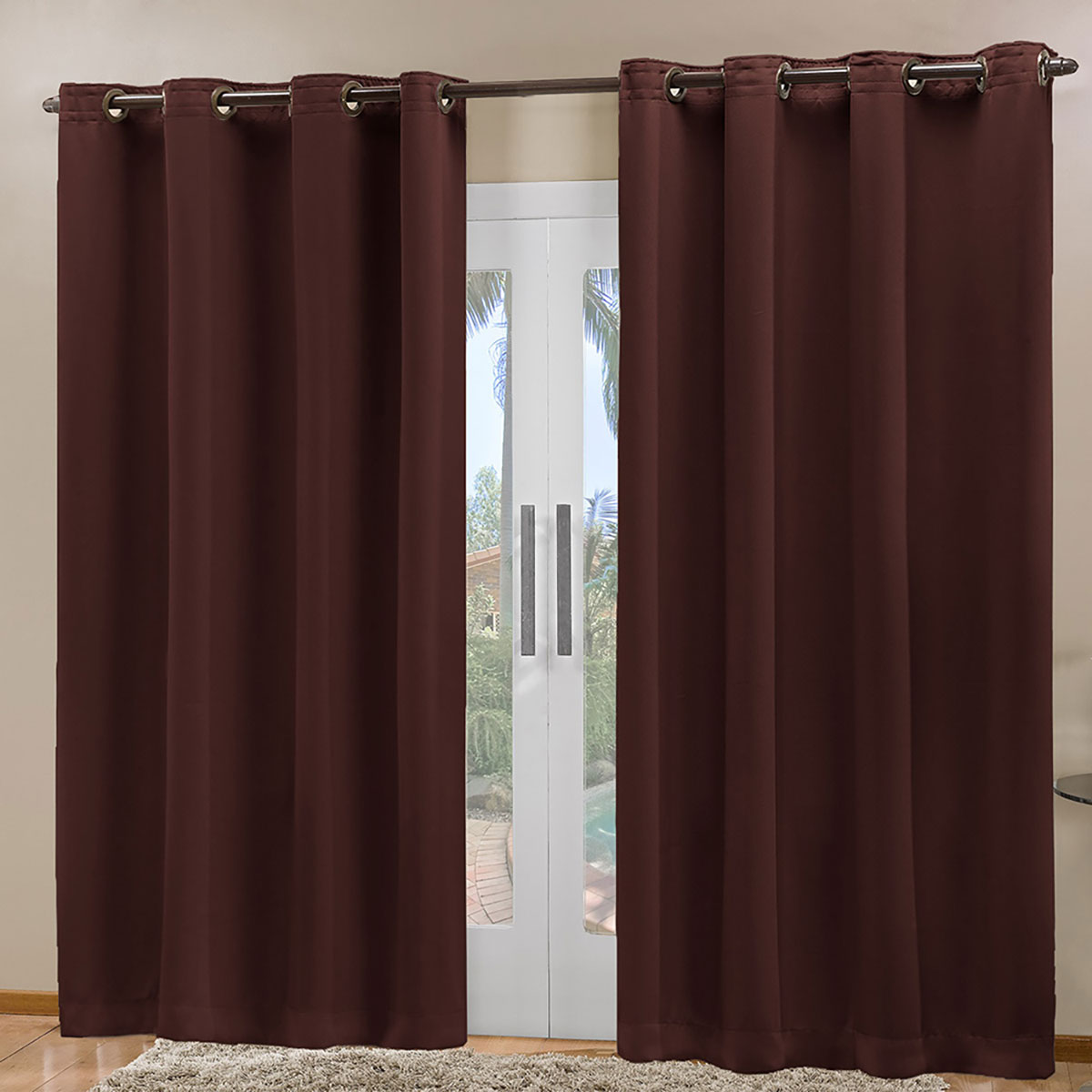 Cortina Blecaute Tecido Tabaco 2,70m x 2,30m Corta Luz 80% ideal para Varão Simples de 2 metros