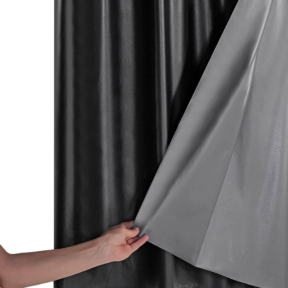 Cortina Blecaute com Voal Xadrez 2,00m x 1,40m Preto ideal para Varão Simples de 1,50m