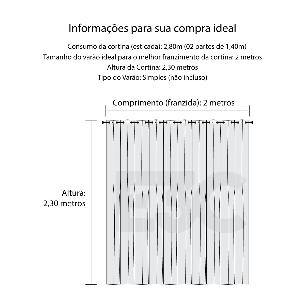Cortina Blecaute com Voal Xadrez 2,80m x 2,30m Lilás ideal para Varão Simples de 2 Metros