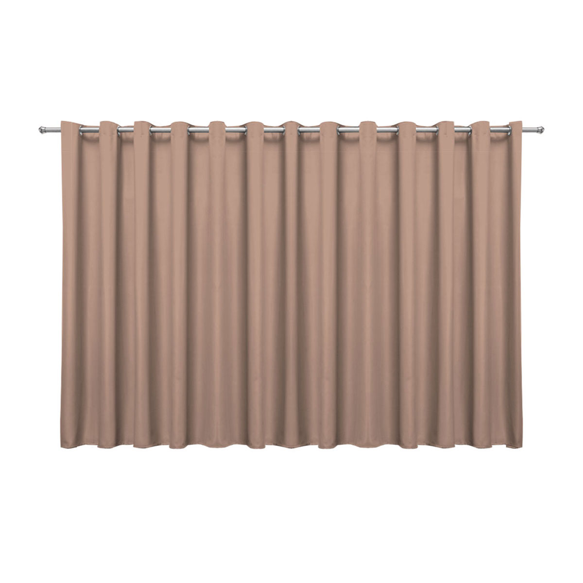 Cortina Blecaute de Tecido Avelã 6,00m x 2,70m 95% de Corta Luz - Ideal para Varão Simples de 4 Metros