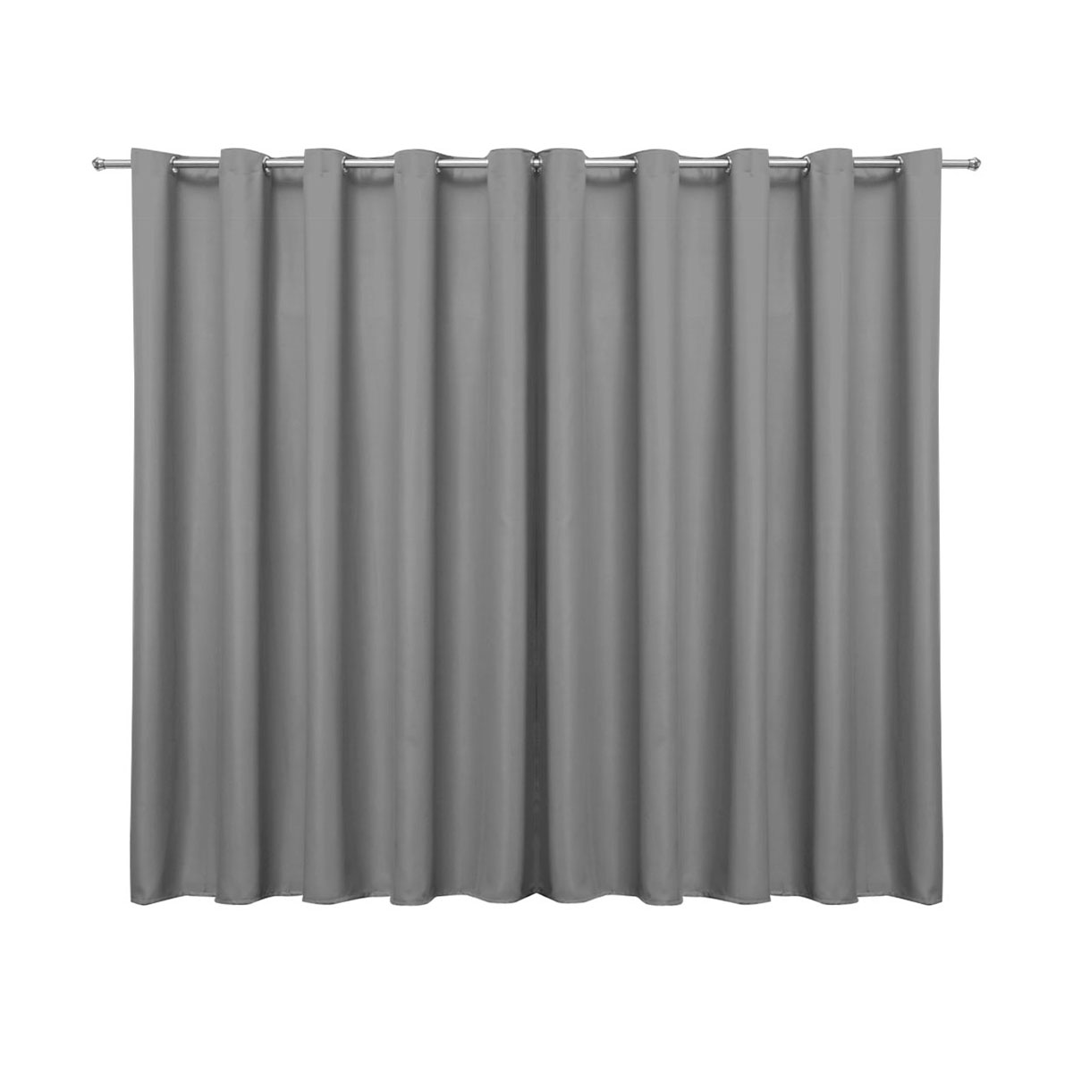 Cortina Blecaute de Tecido Cinza 4,00m x 2,70m 75% de Corta Luz - Ideal para Varão Simples de 3 Metros