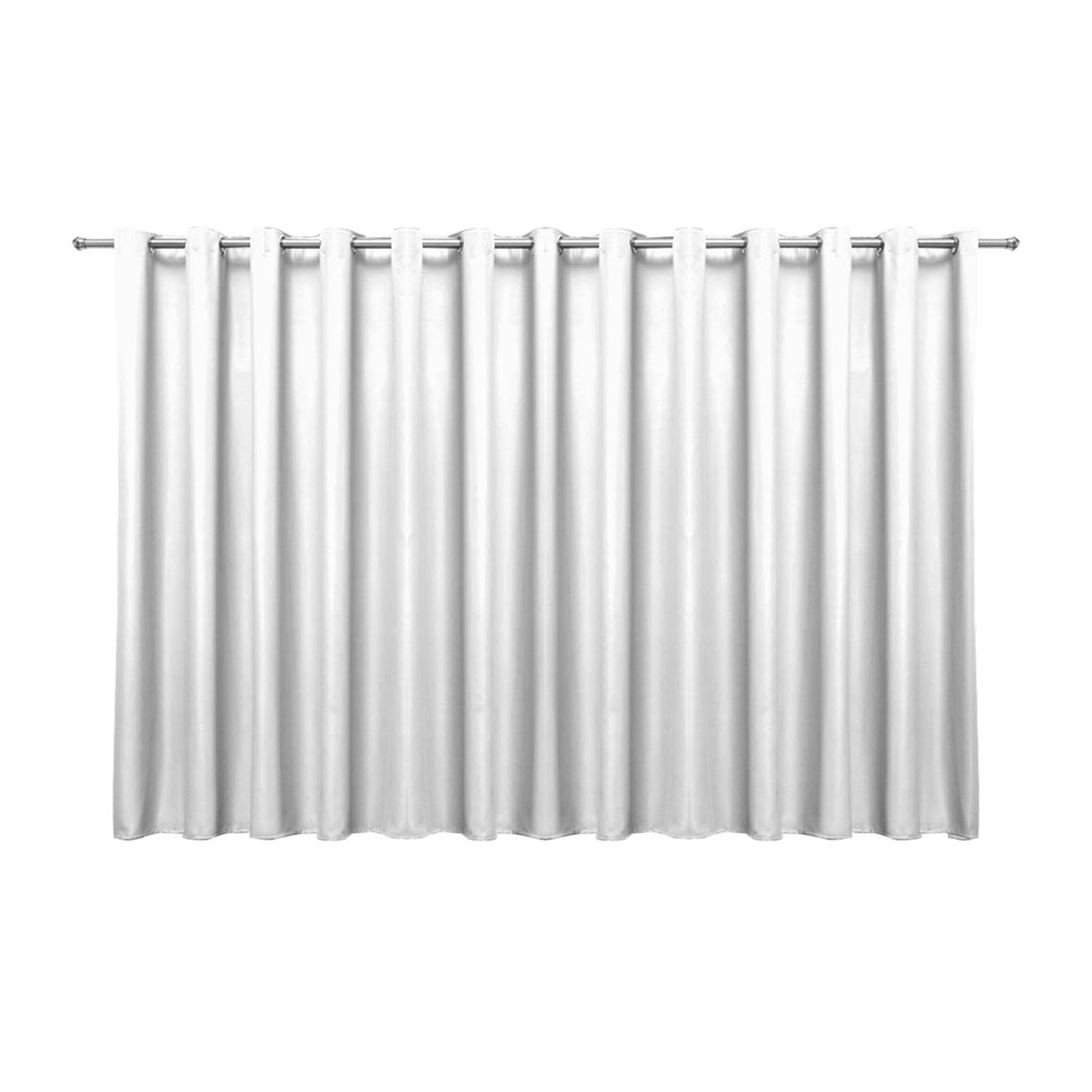 Cortina Blecaute em Tecido Branca 5,00m x 2,70m 95% de Corta Luz - Ideal para Varão Simples de 4 Metros