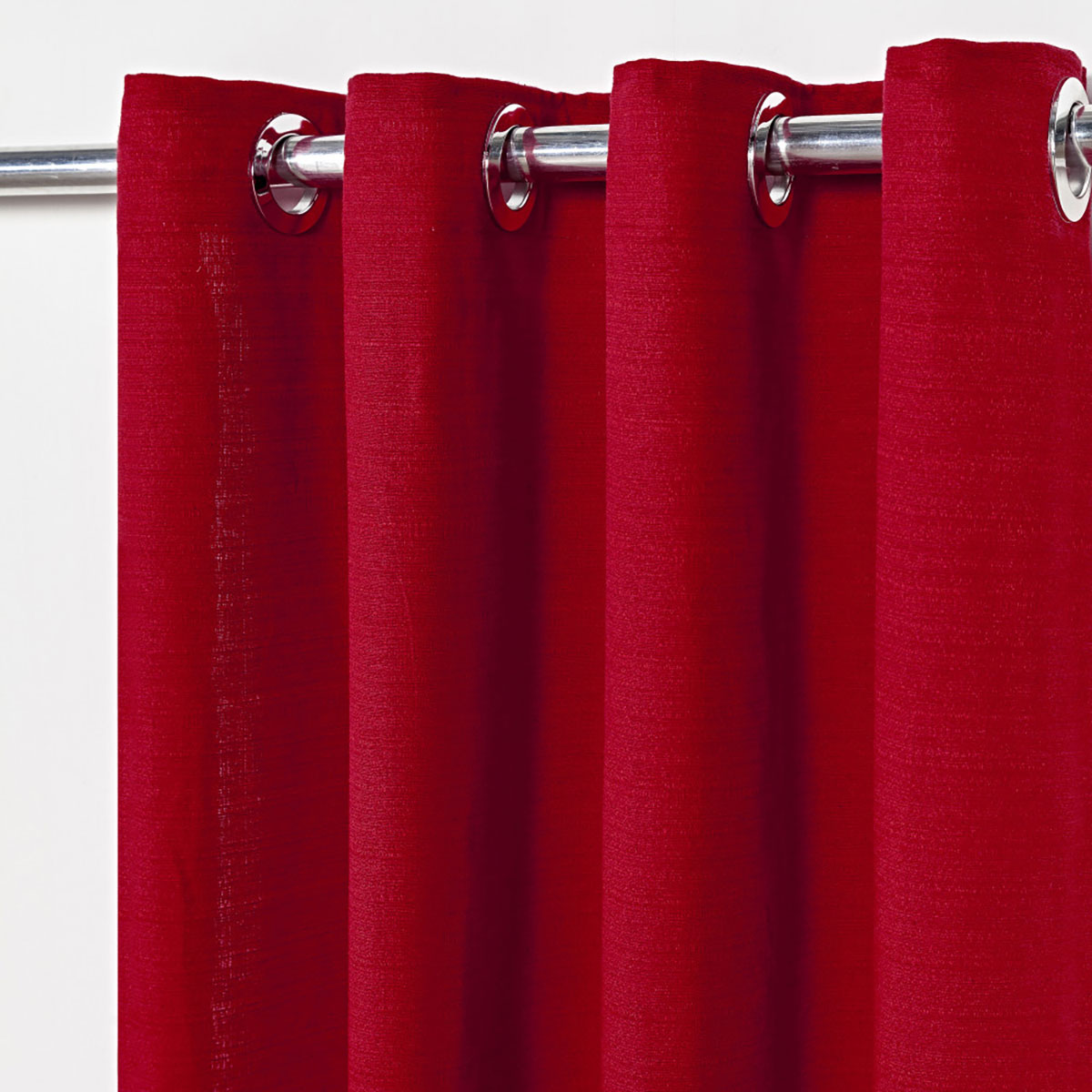 Cortina Rústica Lisa 2,80m x 1,60m Vermelho ideal para Varão Simples de 2 Metros