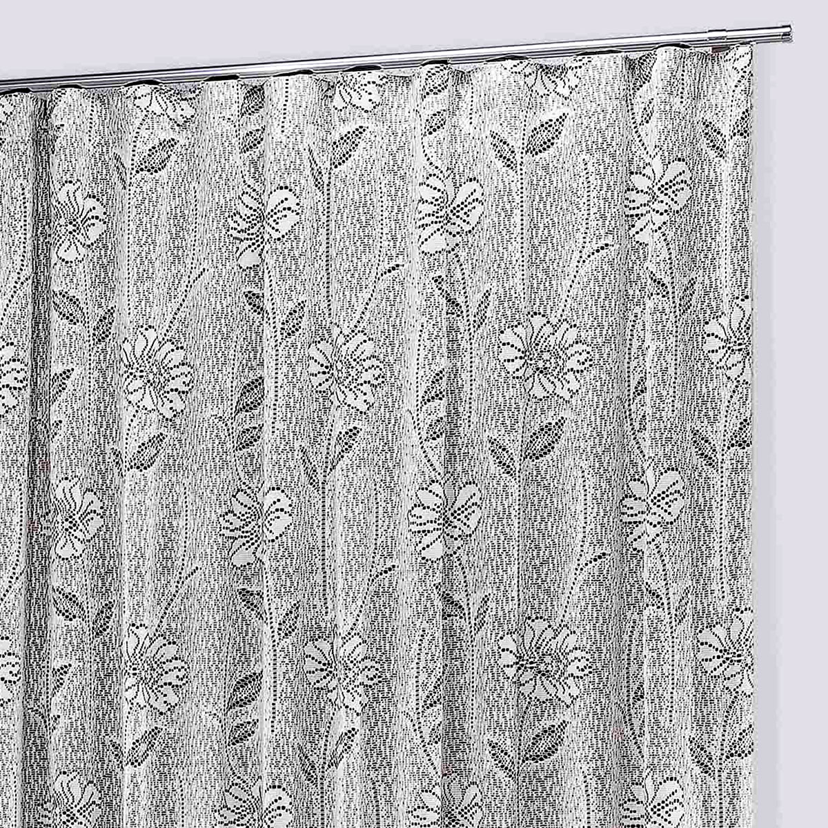 Cortina Trilho Suisso de Renda Tabaco Catar 5,90m x 2,50m para Trilho de 4 Metros