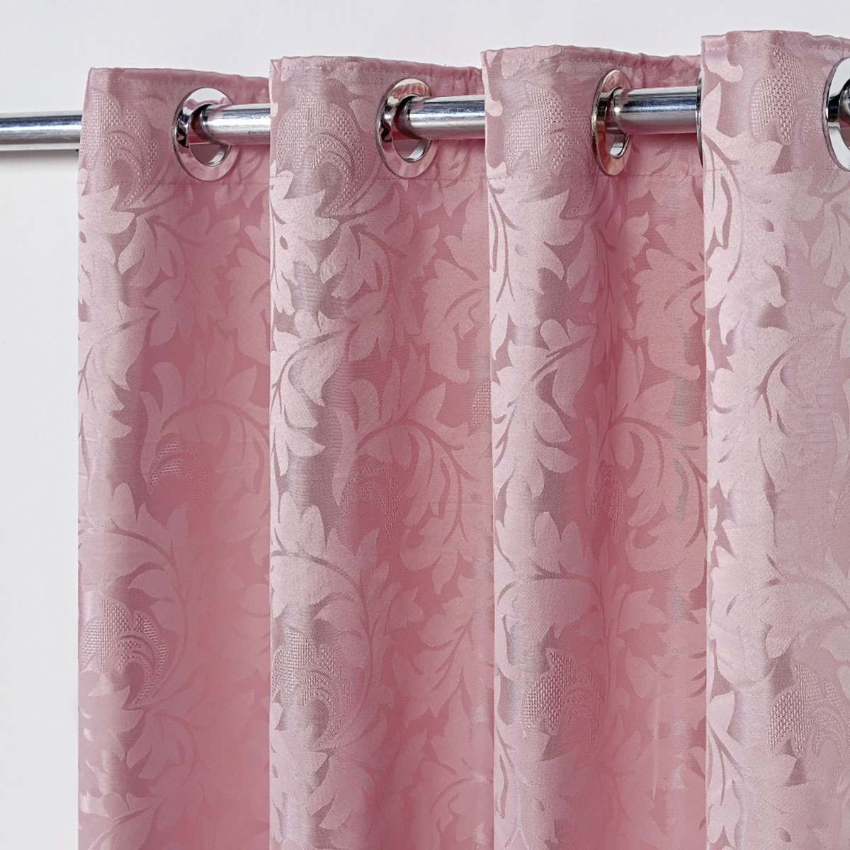 Cortina de Varão Jacquard 2,70m x 1,60m Rosa ideal para Varão Simples de 2 Metros
